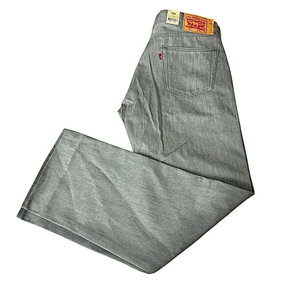 Levis 501 Jeans Mens 36x32 Grey Denim Button Fly NEW